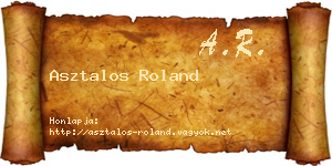 Asztalos Roland névjegykártya