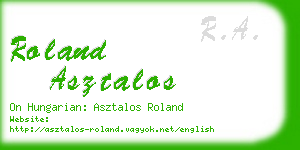 roland asztalos business card